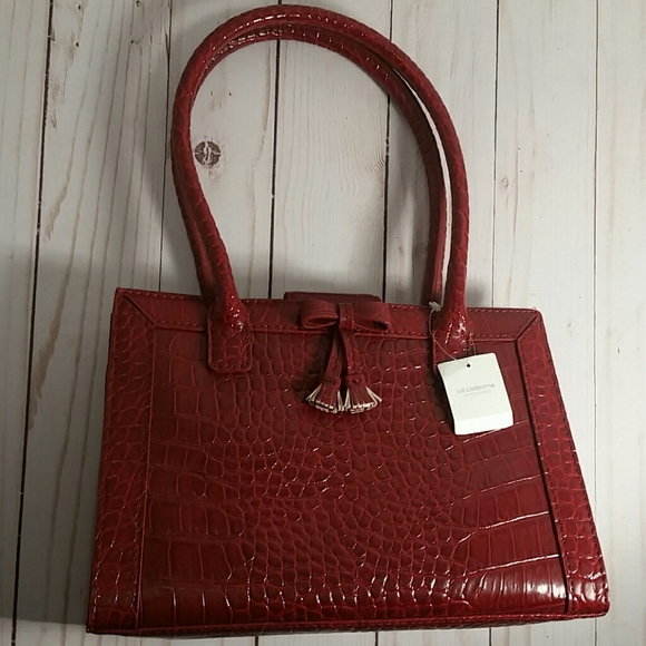 Liz Claiborne Burgundy Small Handbag Snap Closure Y2K 2000s Purse - Picture 1 of 8